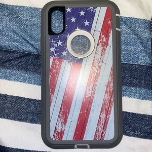 3 speck located top right and two and a otter box located top left all iPhone XR